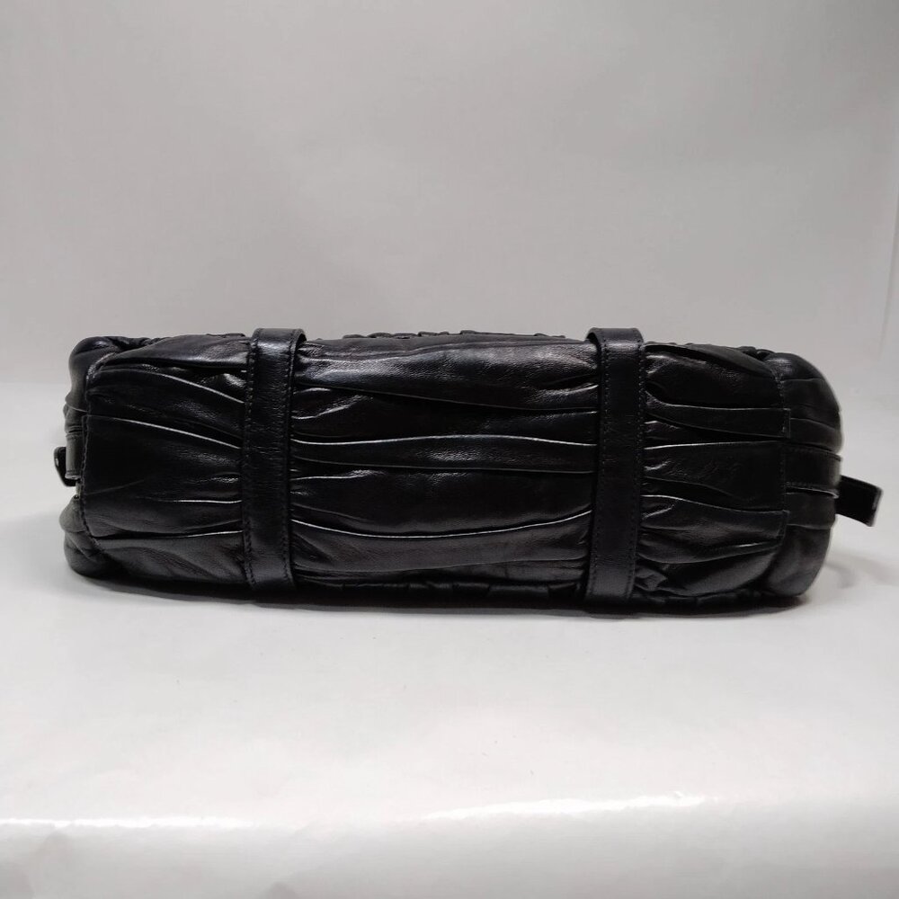 Authentic Prada Hand Bag Nappa Gaufre 2way Black Leather mn720-121725 - Picture 8 of 16